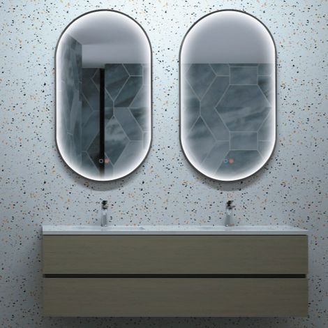 LEDIMEX-  Espejo Baño 90X50cm con Led y Antivaho Negro