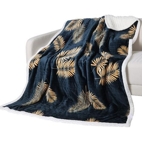 Manta de forro polar suave y mullida de doble cara, manta de sofá de franela suave y cálida de 100 x 150 cm. (1/5)