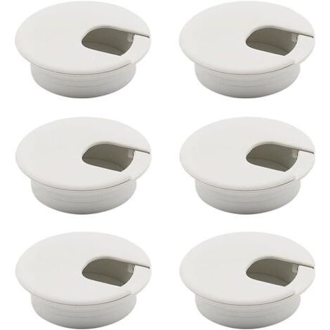 Passe Cable Bureau 6 Pièces Passe Cable Blanc Passe Câbles Ronds Encastrables Couvercle de Trou de Câble Oeillet de Bureau Câble de Bureau Oeillet Passe-Câbles Blanc