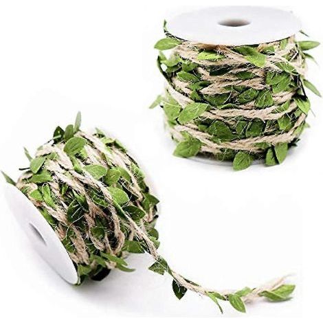 Künstliche Weinlaub-Bandrollen, künstliche Blätter- und Pflanzengirlanden, rustikale Juteschnur, dekoratives Rattan zum Verpacken, Hochzeitsdekoration, Haus und Garten. (1/5)