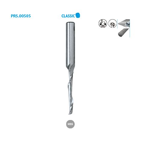 FRAISE ACIER HELICOIDALE D5X25X90 Q8 alu / plastiques (1/2)