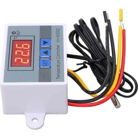 Digitaler Temperaturregler, Thermostat, Heiz-/Kühlschalter, mit wasserdichter Sonde, 10 A, 110–220 V, 1500 W, 26–27 (1/5)