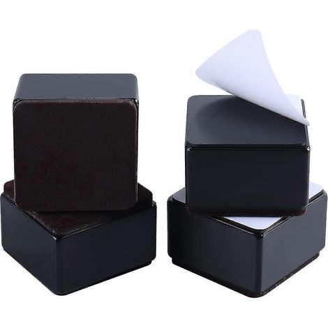 Rehausseurs de meubles en acier de 38 mm, rehausseurs robustes pour pieds de lit et de table, hauteur de rehausseur de 1,5 pouce, hauteur de 3,8 cm, paquet de 4, pieds de meubles de canapé. (1/5)