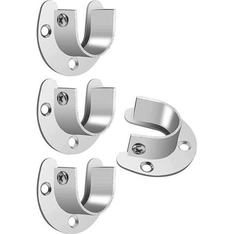 staffe rotonde in acciaio inox per asta di tenda da doccia da 25 mm con viti PZCC (1/4)