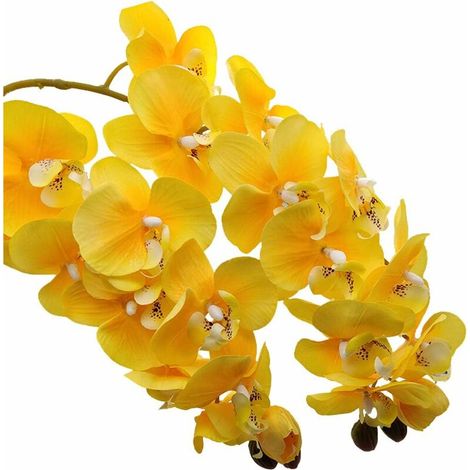 2 Pieces Artificial Orchid Stems Real Touch Orchid Height Fake Phalaenopsis Flower Artificial Flower for Home Wedding Floral Decoration (1/5)