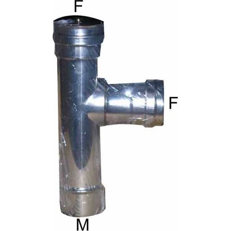 Codo en T de acero inoxidable 8 F/F Ala