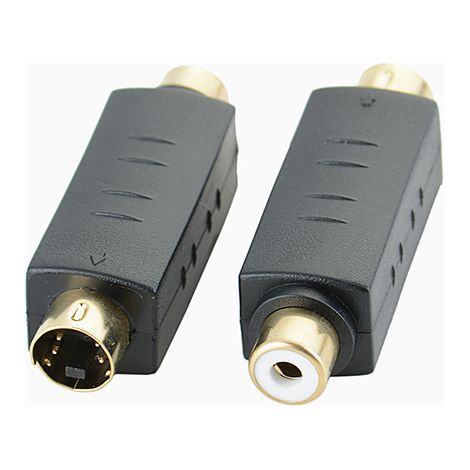 Vergoldeter RCA-Buchse-auf-S-Video-Stecker-Verlängerungsstecker für Videoübertragungskabel, 4-adriger S-Video-AV-Adapter (Stecker auf Buchse) (1/5)