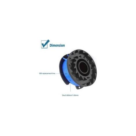 Doppelte Kabelspule, kompatibel mit Rasenmähern der Greenworks 40V-Serie, 1,65 mm automatische Ersatzspulen, Rasentrimmer-Werkzeug, 6 Stück (1/4)