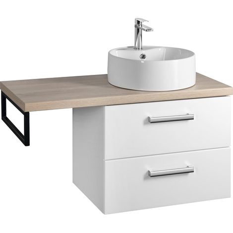 Ensemble de meubles de salle de bain VEGA, largeur 97,5 cm, blanc/chêne platine (1/5)