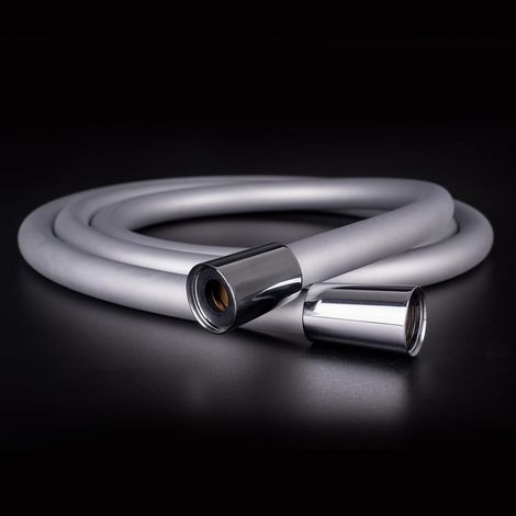 Flexible de Douche Universel (G1/2 Pouces, 1.75m), Tuyau de Douche en Silicone Ultra-Doux, Tuyau Douche Anti-Torsion et Anti-Pliure,Tuyau de Douche Pour Pommeau de Douche, Douchette WC, Argenté (1/5)