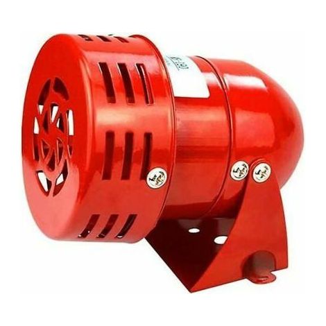 Alarme extérieure puissante 220V, avertisseur sonore métallique filaire à moteur rouge de 120dB, adaptée aux applications industrielles et marines. (1/4)