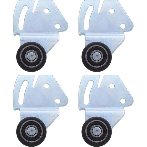 Jeux de 2 Roulettes en Nylon pour Porte Coulissante de Placard Kit de Poulies Silencieuses et Solide Rail de Guidage Compatibles Armoires et Portes de Penderie Accès Fluide et (1/5)