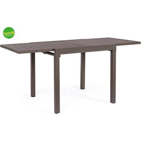 Tavolo allungabile "Pelagius" in alluminio dogato da esterno per giardino e veranda -Caffè / Small / Tavolo (1/5)