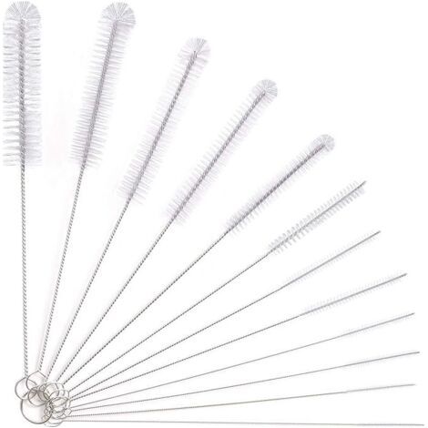 12Pcs Tube Brosse de Nettoyage,Goupillon Nettoyage,Brosse de Nettoyage Tube pour Bouteille en Verre Bébé Biberon Bouilloire Clavier, Tuyau Brosses de Nettoyage,Brosse de Nettoyage Bouteille (1/5)