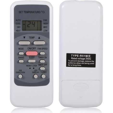 Télécommande R51M/E pour contrôleur Universel de Remplacement de télécommande AC pour série R51 R51/E R51/CE R51M/CE R51D/E R51M/BGE R51M/BGE (1/5)