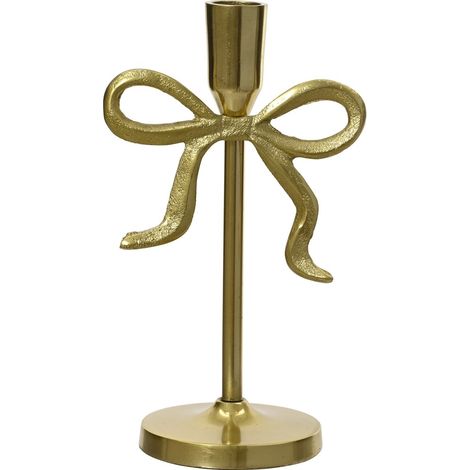 Kerzenständer Schleife gold Ø 8,5 cm H: 21 cm - Alu
