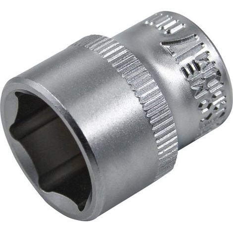 Faithfull 3/8in Drive Hex Socket 17mm - Chrome-Vanadium Steel (1/2)
