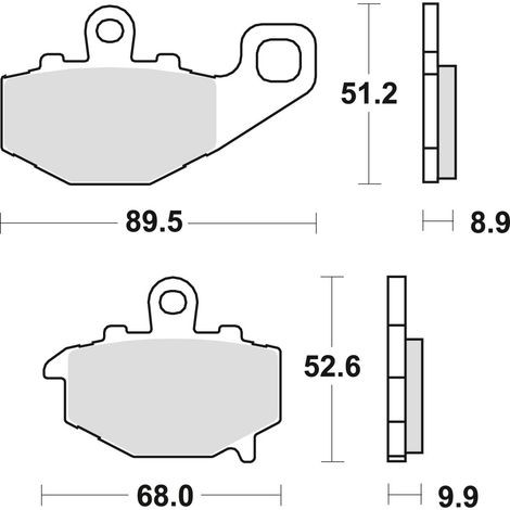 Pastillas de freno TRW ZF KH192 orgánicas para Kawasaki ZX6R 600 94-16, ZX6R 636 02-06, ER6 06-16, Versys 650 07-14, Z 750 04-06, ZX9R 94-04, Z 1000 / SX 10-, ZX10R 04-09, GPZ 1100 95-98, traseras.