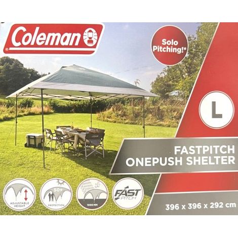 Coleman FastPitch OnePush Shelter L Pavillon 3,96m x 3,96m weiß/grün"-"183616989