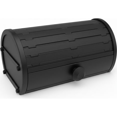 Organizador negro tipo cofre con cajón, contenedor para joyas y llaves. (1/3)