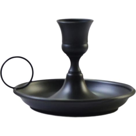 Vintage-Kerzenständer-Set aus Metall, 2-teilig, konische Kerzenständer – Schwarz 2