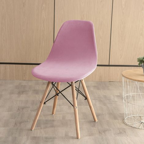 Copertina elastica in lana d'argento per seduta - Coperta monocolore adattabile per poltrona a guscio, colore rosa pallido, modello recente, lavabile in macchina