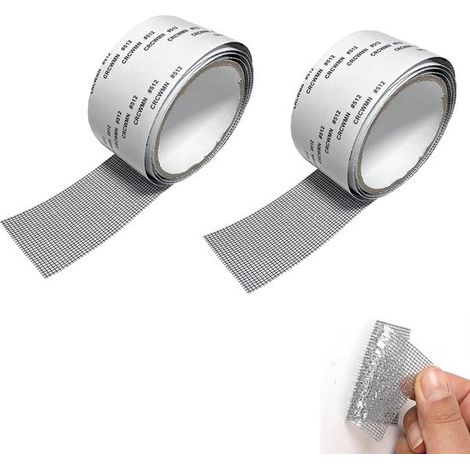 Ruban adhésif de réparation pour moustiquaire en feuille - 500 x 5 cm - gris - outils pour moustiquaire - réparez votre moustiquaire - polyuréthane (1/5)