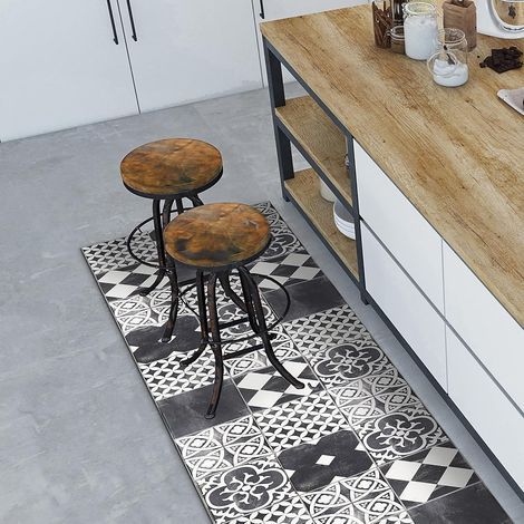 Non-Slip Waterproof Fire-Retardant Vinyl Floor Mat 180x50 cm for Kitchen and Bathroom (1/5)