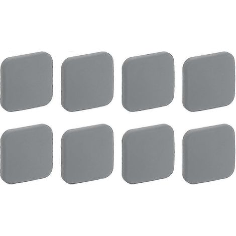 Butées de porte murales, lot de 8 coussinets de poignée de porte en silicone, protections de poignée de porte carrées auto-adhésives, adaptées à un usage domestique, grises. (1/5)