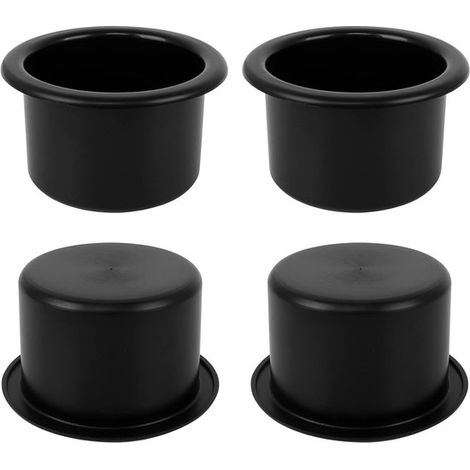 Porte-gobelets pour voiture et siège - 4 pièces - noir - plastique (1/5)