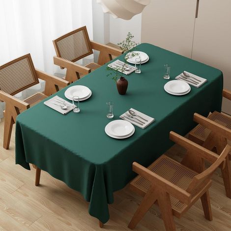 Nappe lavable 140x240cm Rectangulaire Vert Polyester, Anti-taches