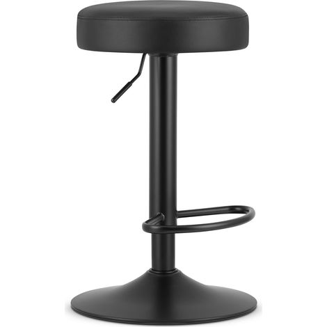 Sgabello Rojst - ecopelle nera / base nera (1/5)