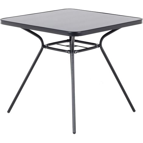 Bistro Table LIVO 80 cm 80 cm Glass Black