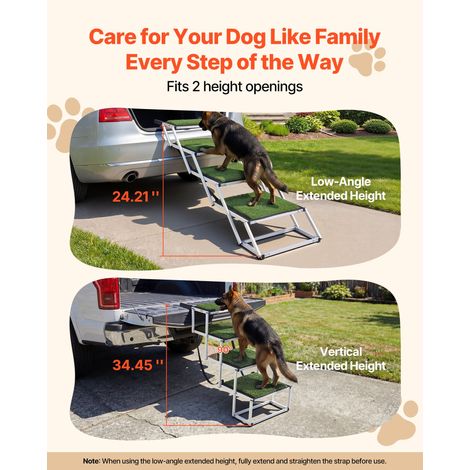 Escalier pour Chien Voiture 4 Marches pour Chien Pliables pour SUV, Camions, Lits Hauts, Canapés, Animaux de Compagnie Charge 90,72… (1/5)