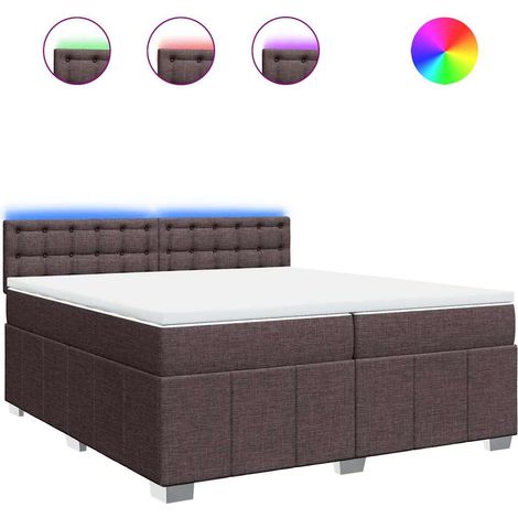 Maison Exclusive - Giroletto a Molle con Materasso Marrone Scuro 200x200cm Tessuto