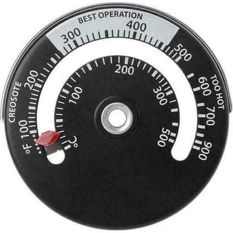 GROOFOO Thermomètre de Poêle Magnétique Thermomètre de Tuyau de Poêle à Feu pour Le Compteur de Température pour Tuyau de Cheminée en Bois Rond Four (1) (1/5)