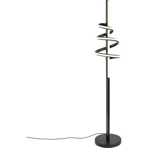 QAZQA Design Stehlampe Schwarz inkl. Dimmbarer LED und