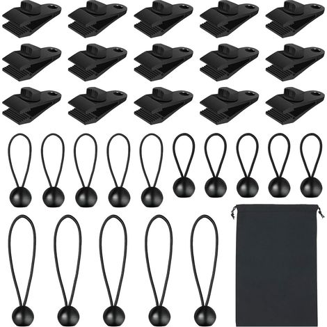 Pinces à bâche 31pcs Attache Bâche Piscine, Tendeur Bâche Piscine, illets pour Bâches, illets Rideaux à Clipser - Ensemble Indispensable pour Bâches (1/5)