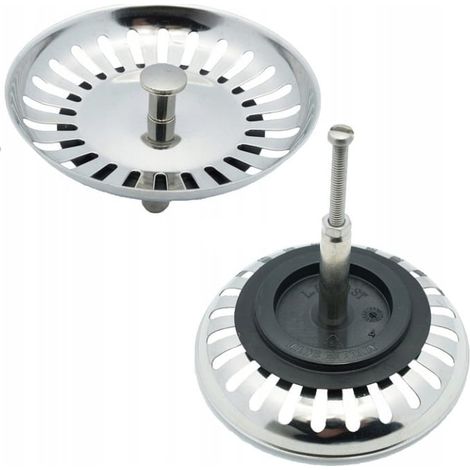 Tapón de fregadero con colador ajustable, Ø90, Ø115, cromado