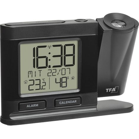 TFA Dostmann 60.5017.01 Funk Wecker Schwarz Alarmzeiten 1 (1/5)