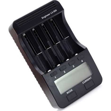 Chargeur intelligent LiitoKala Lii-500 à 4 emplacements pour batteries Li-Ion 3,7 V et Ni-MH 1,2 V avec écran LCD (1/5)