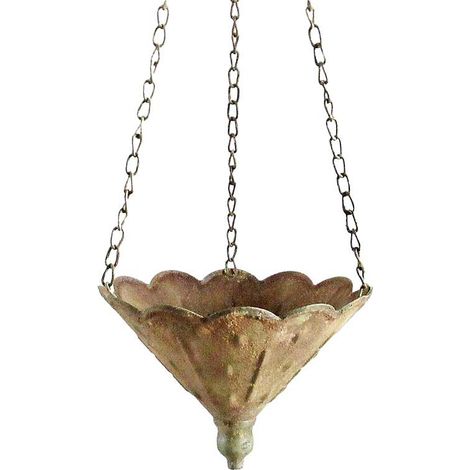 Suspension plantes fer patiné 20x20x16cm