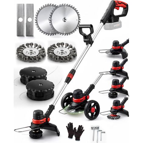 Coupe Bordure sans Fil pour 18V Batterie Debroussailleuse Sans Fil, 30cm Coupe Brushless, SANS BATTERIE, Léger 1.8kg, 4 en 1 Lame Coupe Bordure Pelouse (1/5)