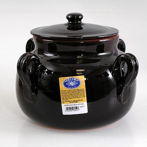 Pentola Fagioliera con coperchio marrone e 4 manici Cm 20
