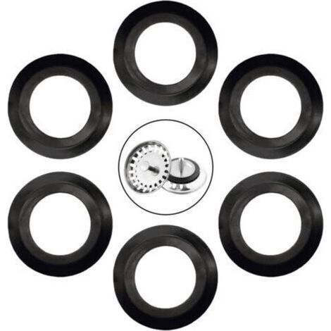 Lot de 6 joints d'évier de cuisine, joint élastomère pour paniers filtrants, diamètre extérieur 56 mm, diamètre intérieur 34 mm, accessoires d'évier, joint de rechange pour filtre d'évier de (1/4)