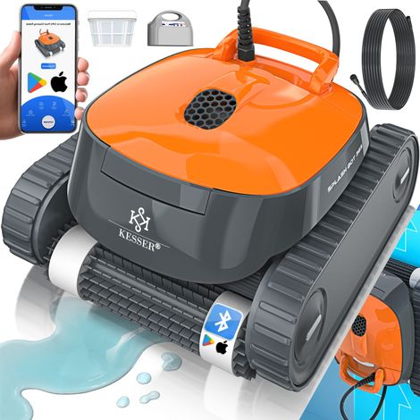 KESSER® Poolroboter für Boden und Wand, Poolsauger bis 100m² Pools & eine leistungsstarke Reinigung, Poolreiniger vollautomatisch mit App-Funktion