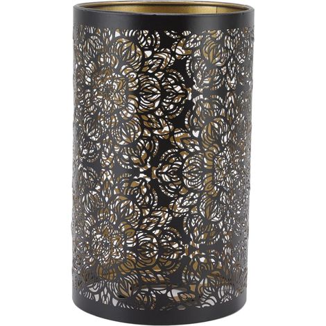 Abat-Jour Métal E27 E26 12×20cm Abat-Jour Creux Fer Forgé Petit AbatJour Cylindrique Détachable Lampe Murale Lustre Table (1/5)