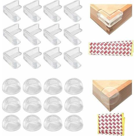 24 transparente Eckenschützer für Babymöbel, weiches Silikon mit verstärktem Klebstoff für Tische und Möbel (1/5)