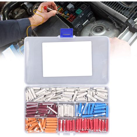 Coffret de 200 fusibles d'Europe de l'Est, comprenant 5 types de fusibles torpilles, avec boîte de rangement en plastique. Fusibles automobiles européens 5-8-16-25-40A, adaptés aux voitures anciennes  (1/5)