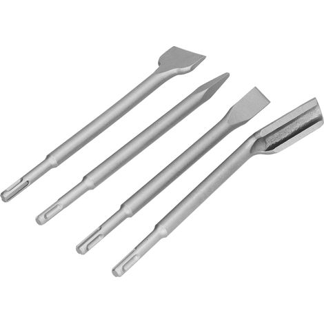 4-teiliges Set mit Meißel-Hammerbohrern für SDS-Plus-Betonhämmer, inklusive Flachmeißel, Spitzmeißel und Hohlmeißel (1/5)